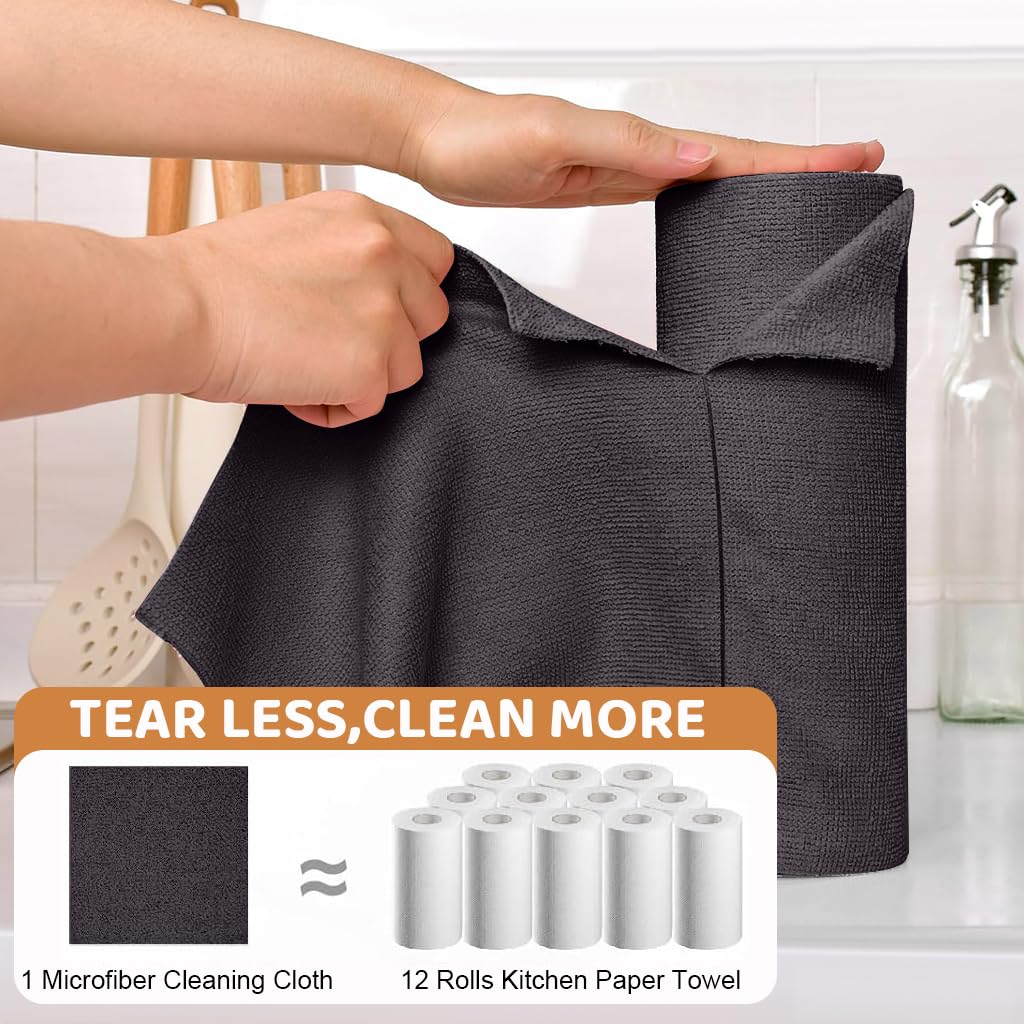 HASTHIP Polyester Reusable Microfiber Cleaning Cloth Roll 50 Pack 9.8in 1