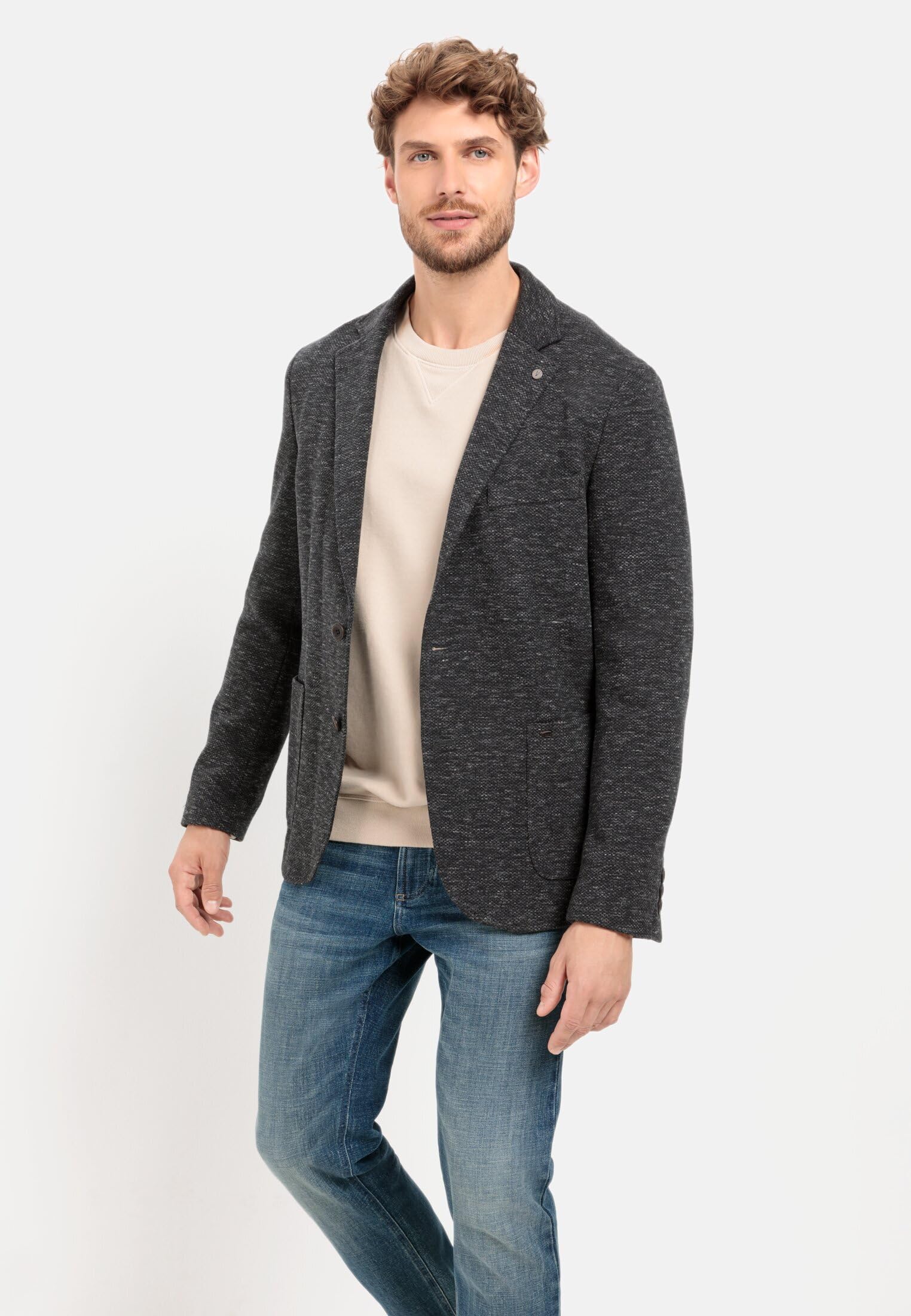 camel active Herren Casual Sakko aus einem Baumwolljersey