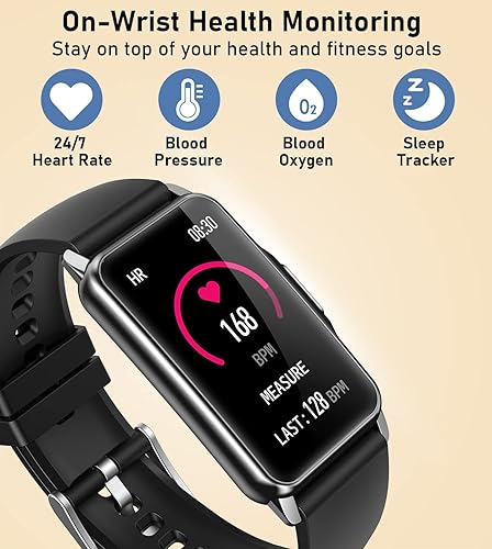 Miniatura 4 de Reloj inteligente con monitor de salud y fitness con frecuencia cardíaca 247, oxígeno en sangre, presión arterial, monitor de sueño, 115 modos