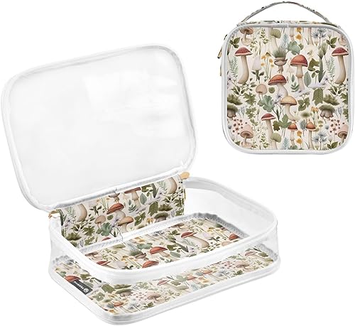 Miniatura 3 de Mushroom Plant Clear Toiletry Bag for Traveling,2 Pack Makeup Cosmetic Bag with Zipper,Travel Bag for Toiletries,Travel Essentials 21214615