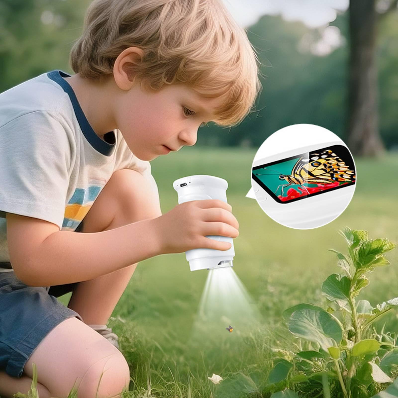 predolo Digitalmikroskop 1000-fache Vergrößerung digitales Mikroskop tragbar Taschenmikroskop für Naturbeobachtung, Rosa