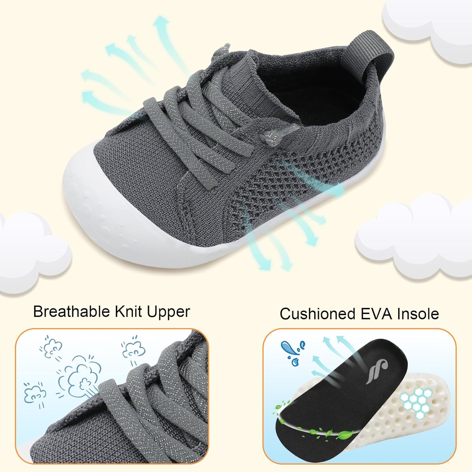 JIASUQI Baby Shoes for Toddler Boys Girls Sneakers Slip on Walking Shoes for Babies - Image 5