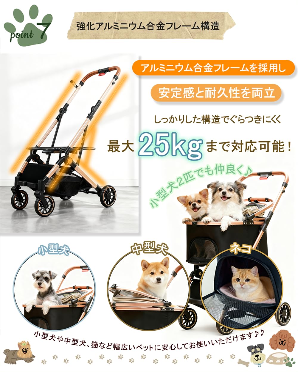 Amazon.co.jp: MUNDUSペットカート 分離型 犬用バギー 小型犬/中型犬