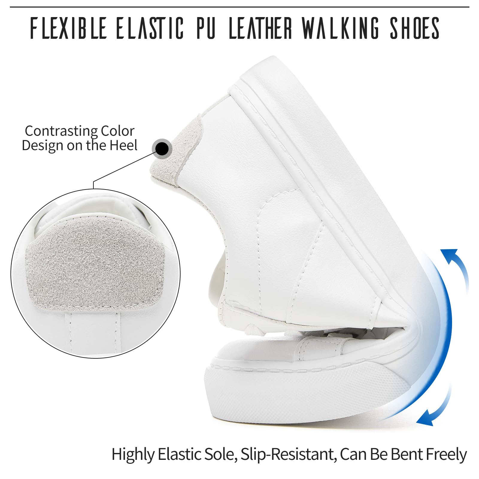 Adokoo Women's Fashion Sneakers PU Leather Casual Shoes White Tennis Low Top Shoes Womens Lace Up Sneakers