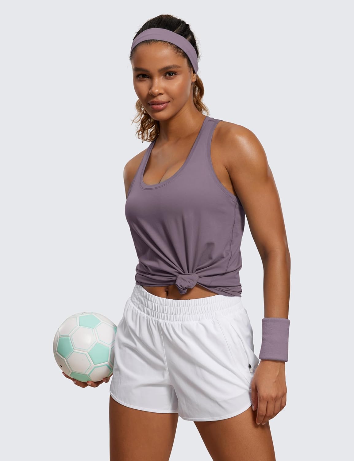 CRZ YOGA Pima Cotton Racerback Tank Tops for Women - Workout Athletic Casual Soft Scoop Neck Sleeveless Shirts - Image 4