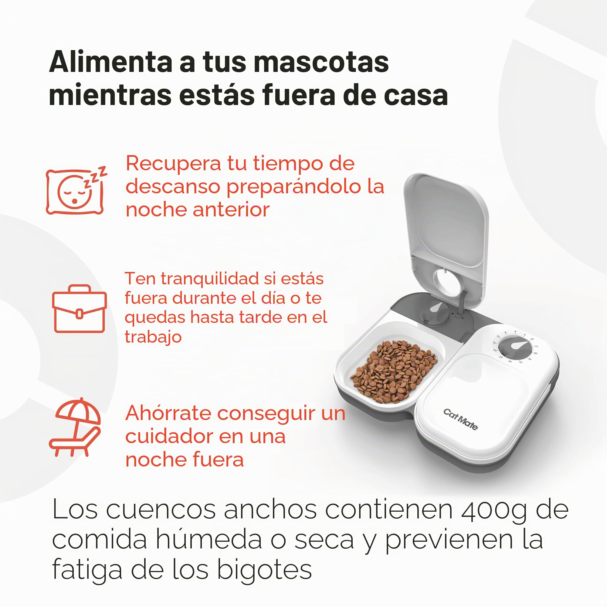 Cat Mate- Comedero automático para 2 Comidas (0,825 kg)