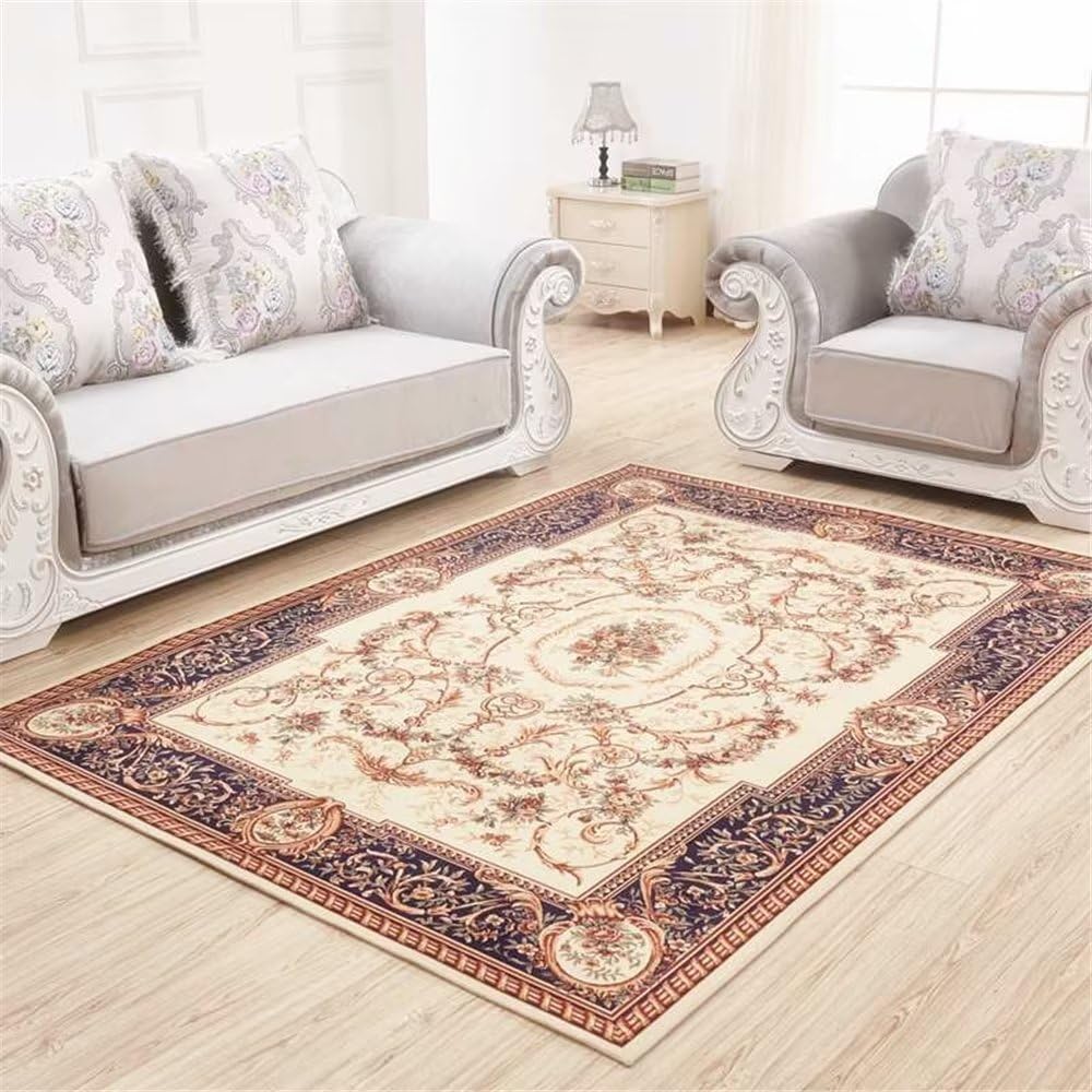 Tapis chambre à coucher floral vintage 160x200 pour une ambiance douce et chaleureuse