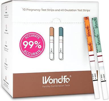 Wondfo Pregnancy and Ovulation Test Strips Kit - Fertility Tracking and Family Planning - Early Detection Combo Kit for Home Use 40 LH + 10 HCG-Expires in Dec 2026