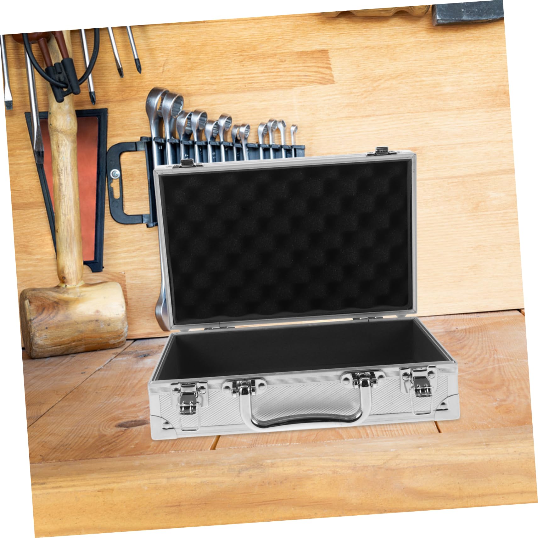 NUOBESTY Boîte à Outils Métallique Portable pour Rangement Étui De Transport Multifonction Coffret Outils Compact