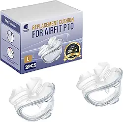 Almofadas nasais AirFit P10 – Máscara CPAP de silicone macio para substituição da almofada de nariz com montagem de estrutura de tubo para ultra-conforto leve, vedação segura e sono ininterrupto