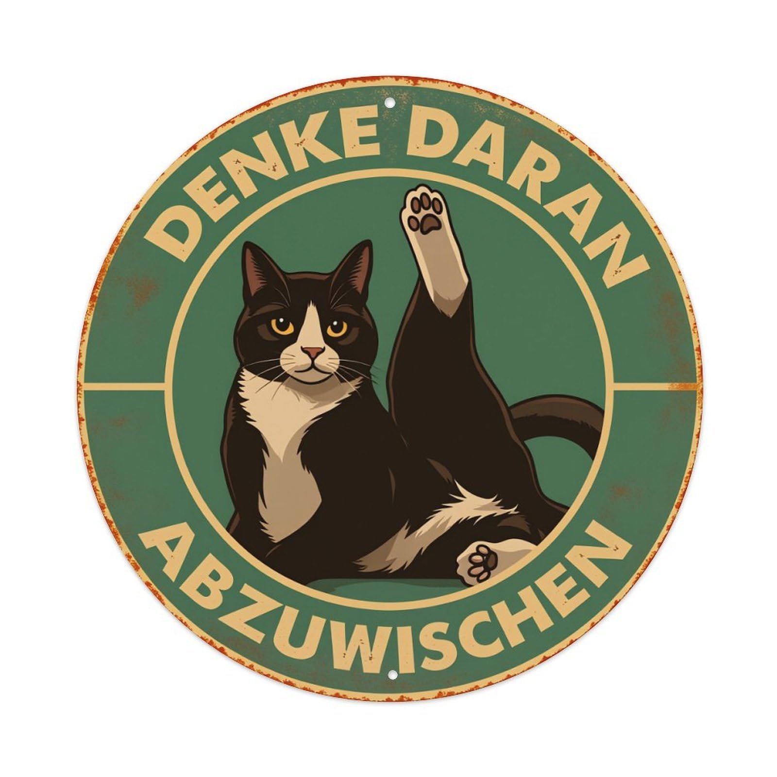 Cat Paw Up Warning Sign Metal Tin Sign Vintage Garden Bedroom Cafe Bar Man Cave Home Wall Decor Metal Poster 8x8 inches