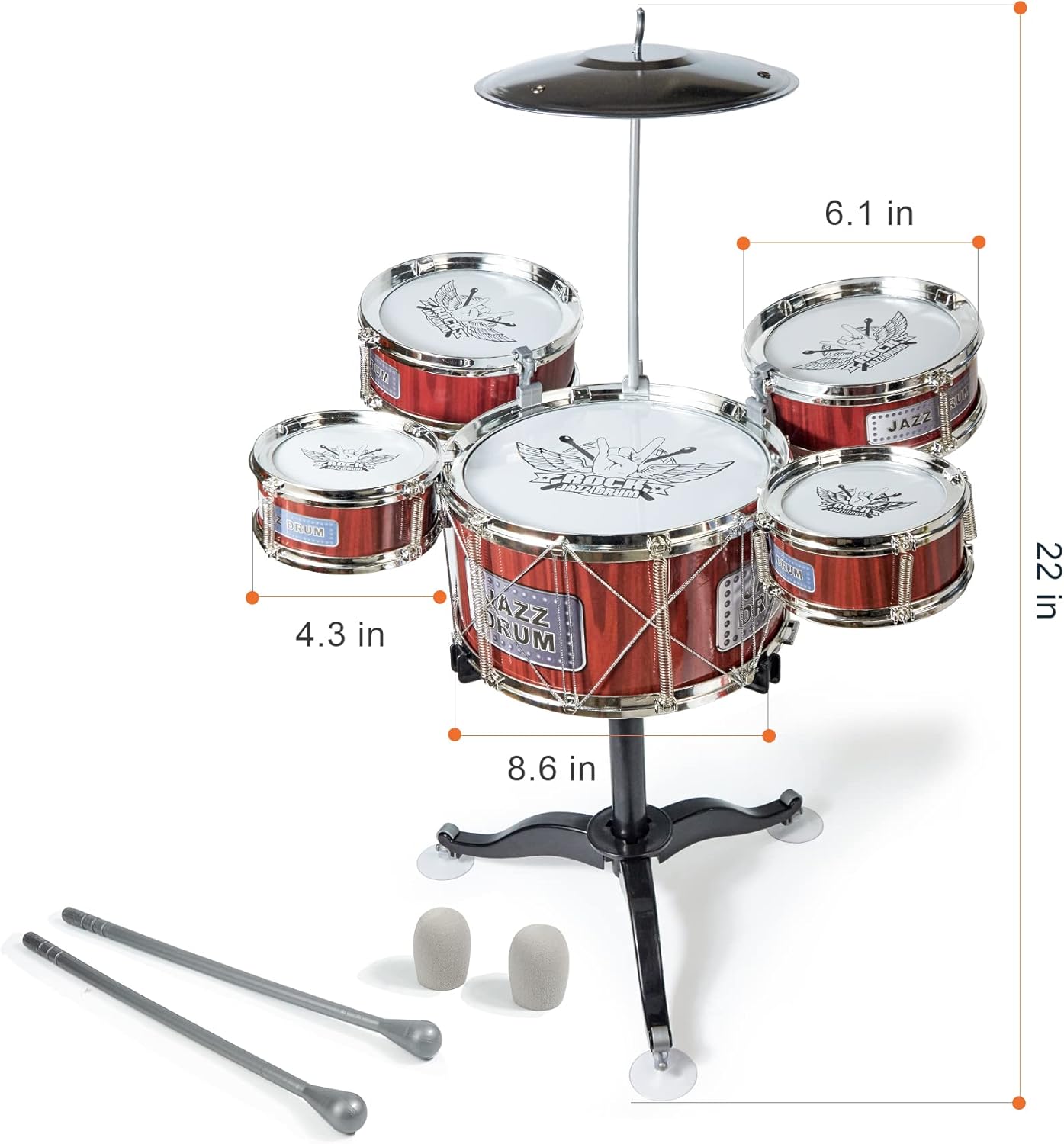 Drum Set for Kids,Toddlers Percussion Instrument Toy for Boys&Girls Aged 3 4 5 6,Birthday Gift(Claret) : Toys & Games