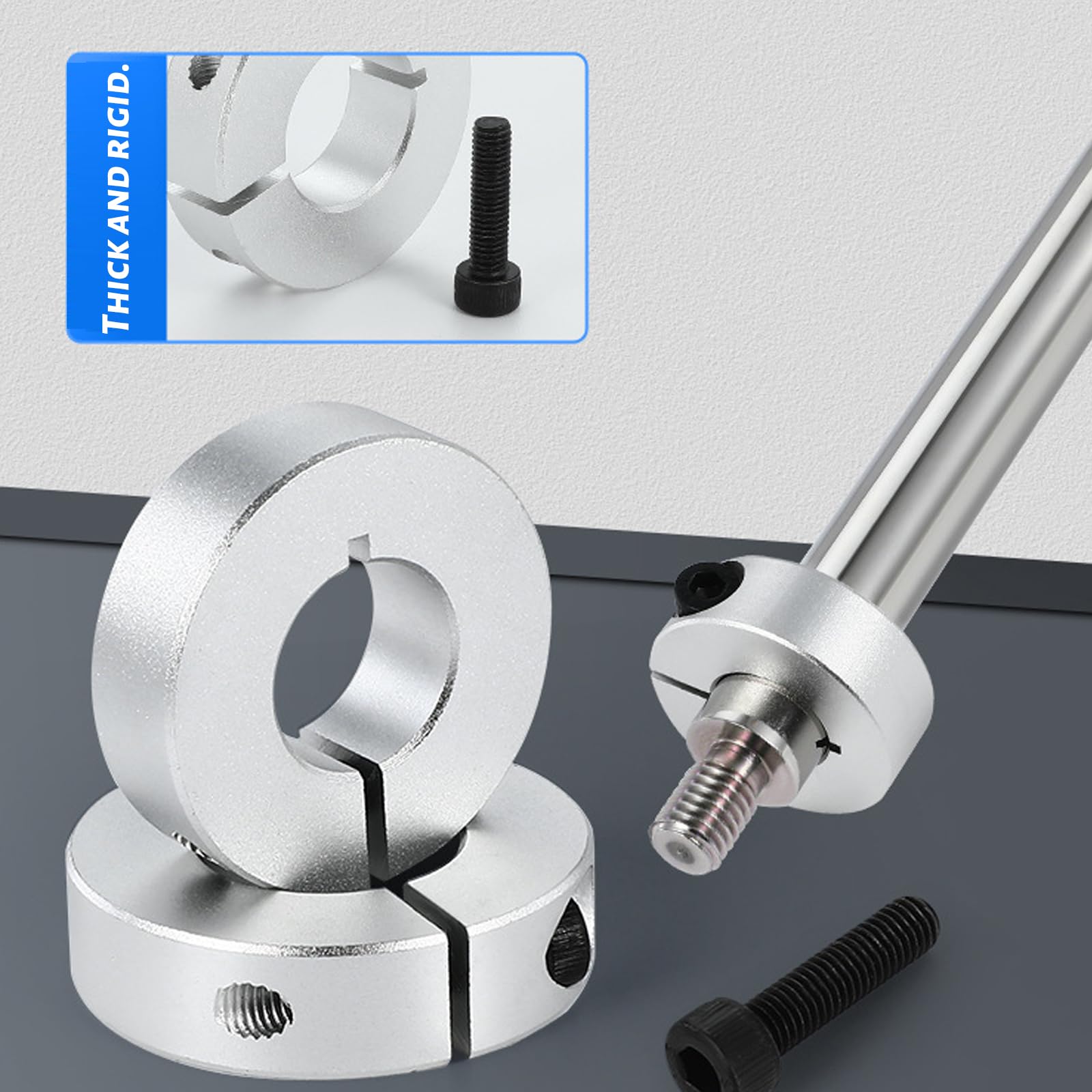 6 Anelli Di Regolazione Divisi Da 20 Mm - In Lega Di Alluminio, Per Assi, Ruote E Applicazioni Industriali - Foto 7