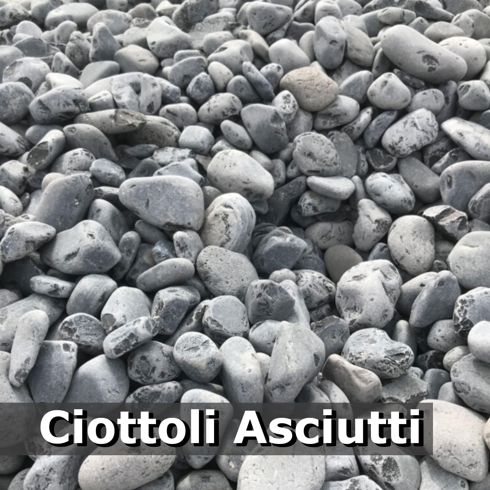 Ciottolo di marmo Nero Ebano 25/40 sacco da 25 kg sassi pietre arredo giardino vasi