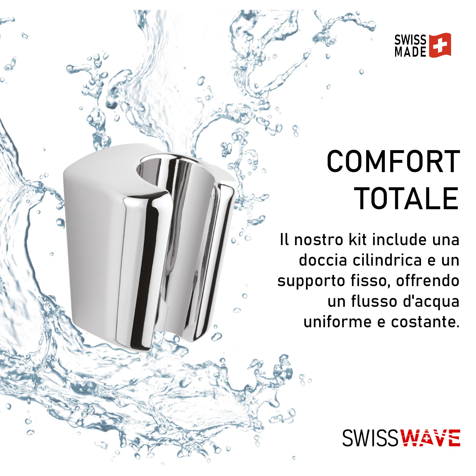 SwissWave Kit Douche Baignoire Douchette Stick 20mm Flexible 150cm