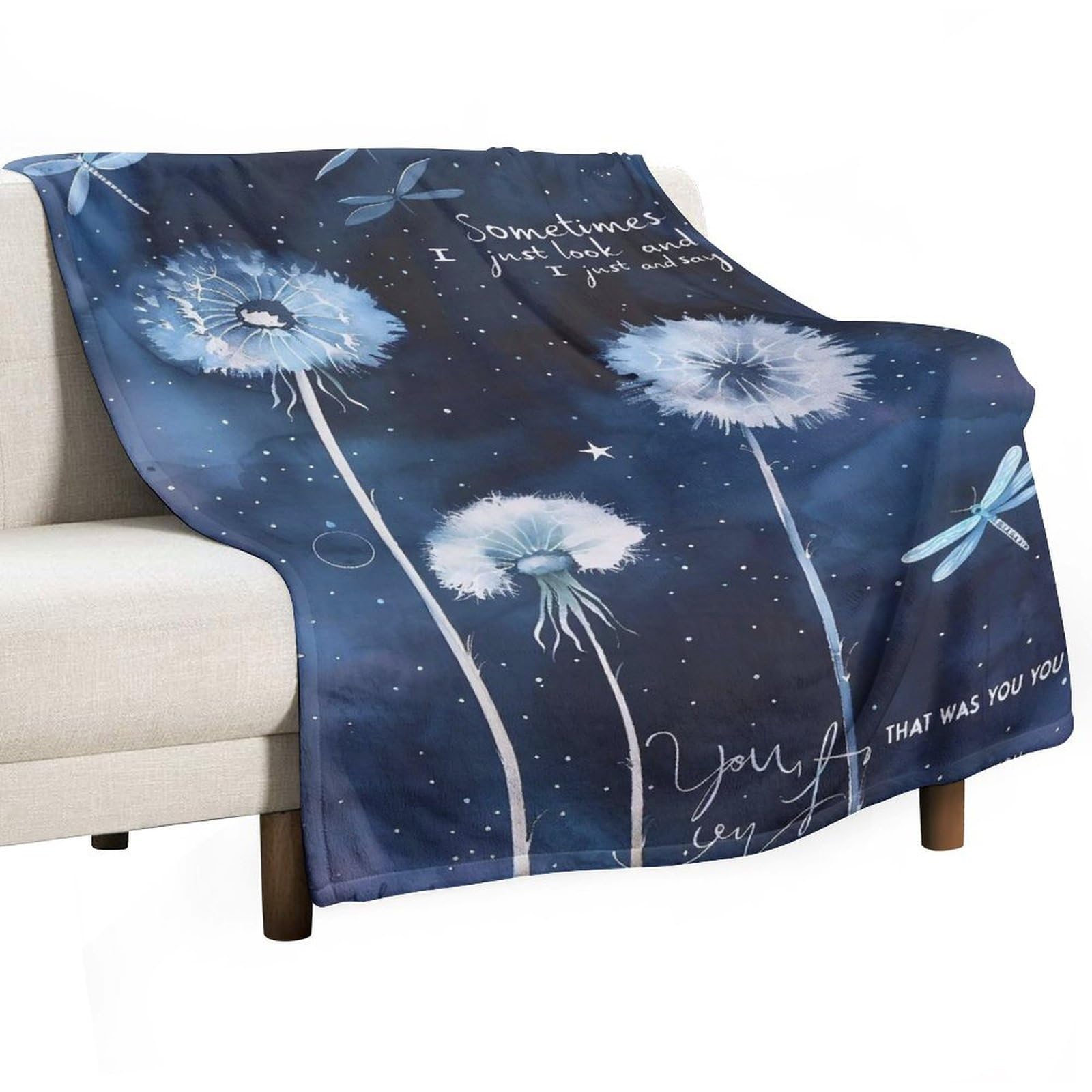 YHGSREUOH Midnight-Dragonfly-Memory_04 Flannel Blankets Fleece Soft Throw Lightweight Plush Gifts for Couch, Bed, Cozy Sofa Plush, Chair, Lovers 130x175cm(50x70in)