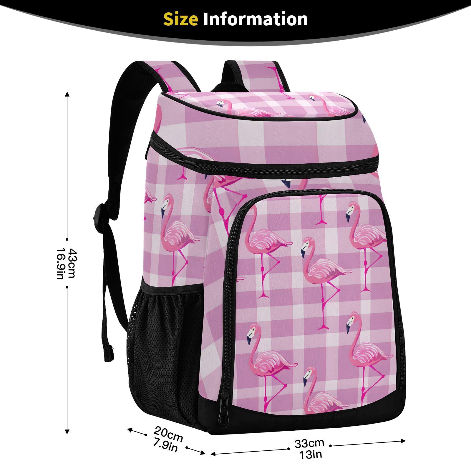 New soJoyner pink flamingo mini backpack    Travel, vacation.  Coastal style Pink Flamingo Backpack, Tropical Bird Men Women Kids Gift  main image 4