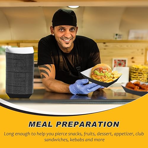 Miniatura 5 de Yinkin 100 bandejas de papel para alimentos, botes, bandejas desechables para nachos, bote de papel kraft para tacos, concesión, Halloween,