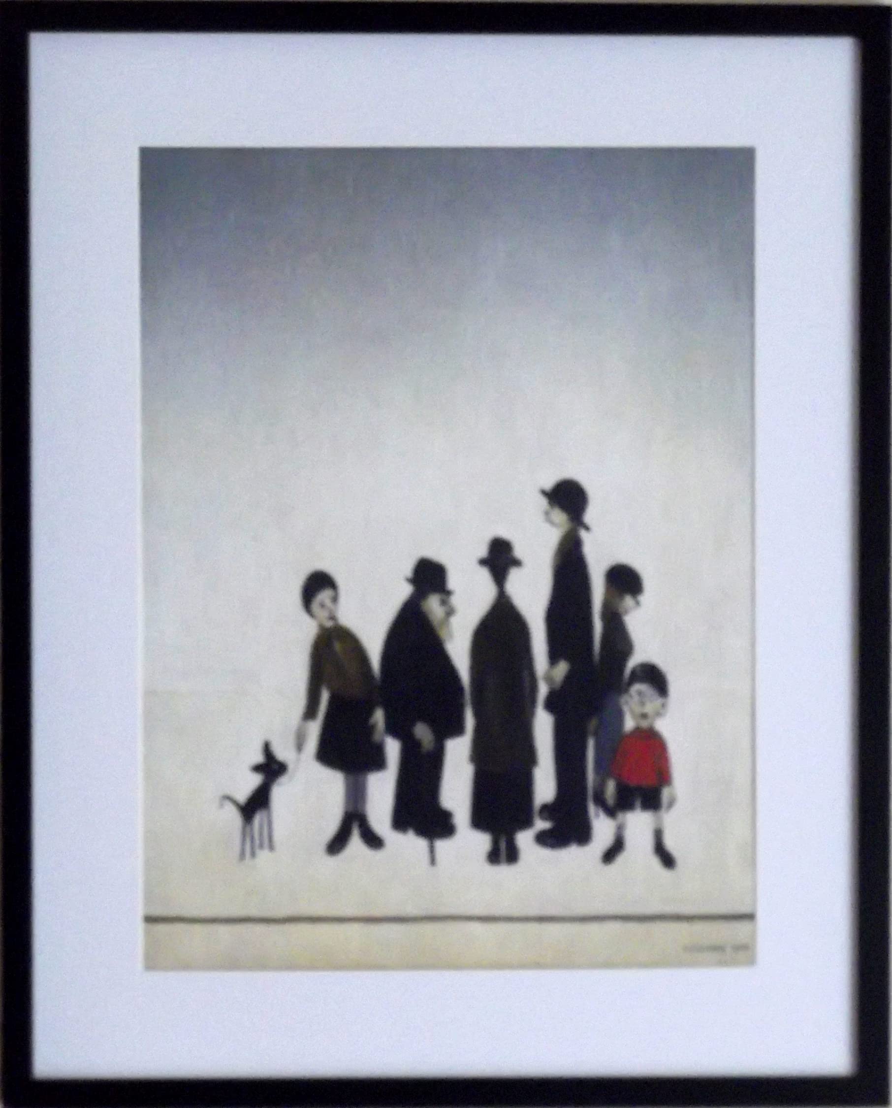 Stateoftheart-Uk Black Frame With Mount And Large Image Authentic L S Lowry Print - The Family - 21 X 17Inch