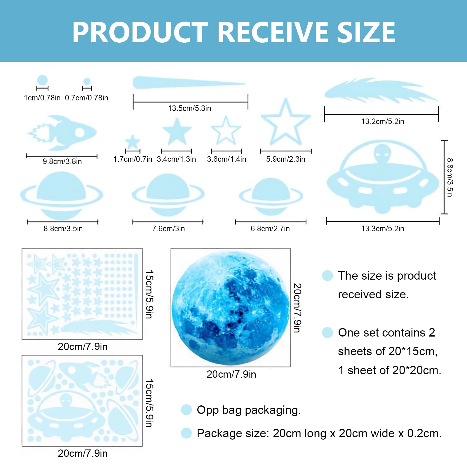 Glow in The Dark Stars,Glow in The Dark Stickers,Glow in Dark Stars for Kids Room,Ceiling,Nursery Decor,Glow in The Dark Stars Ceiling Perfect for Boys & Girls,Realistic Night Sky,Easy to Apply - Image 2