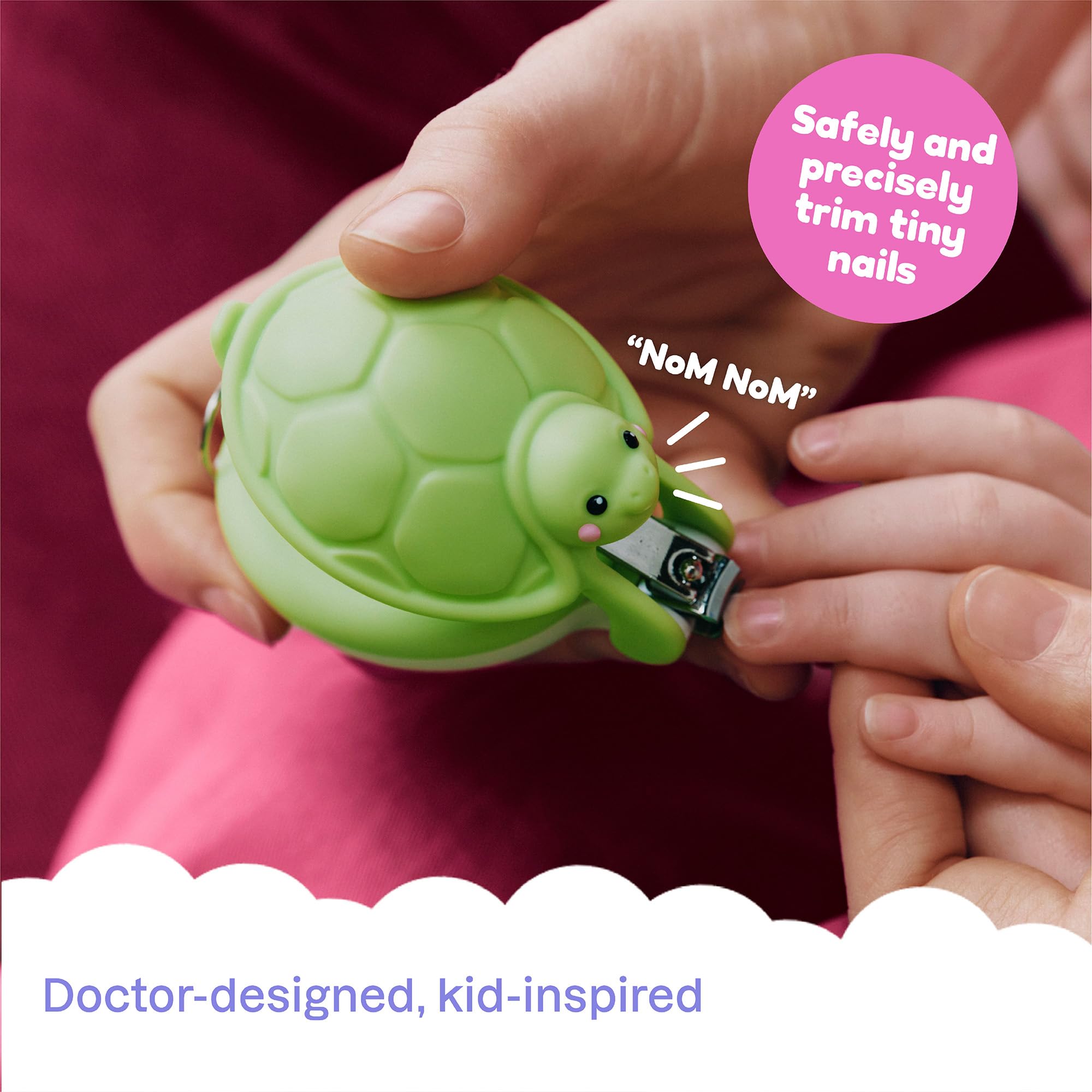 Playhouse MD Cortaúñas interactivo para recién nacidos, bebés y niños pequeños, recortador de uñas ergonómico con pestillo de seguridad, más de 20 sonidos opcionales, lima de uñas adicional, kit de