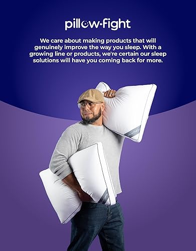 Miniatura 7 de Pillow Fight Knockout - Almohadas de cama alternativas de plumón ajustable, la mejor almohada refrescante para el cuello ideal para dormir de