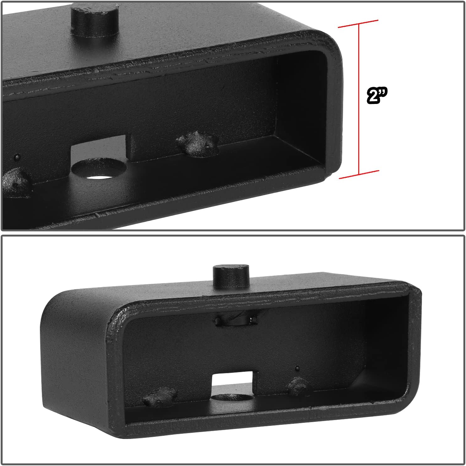 J2 Engineering 2" Rear Leveling Lift Block Kit w/U-Bolts Compatible with 95-22 Tacoma, J2-LK-TY-R-001-BK