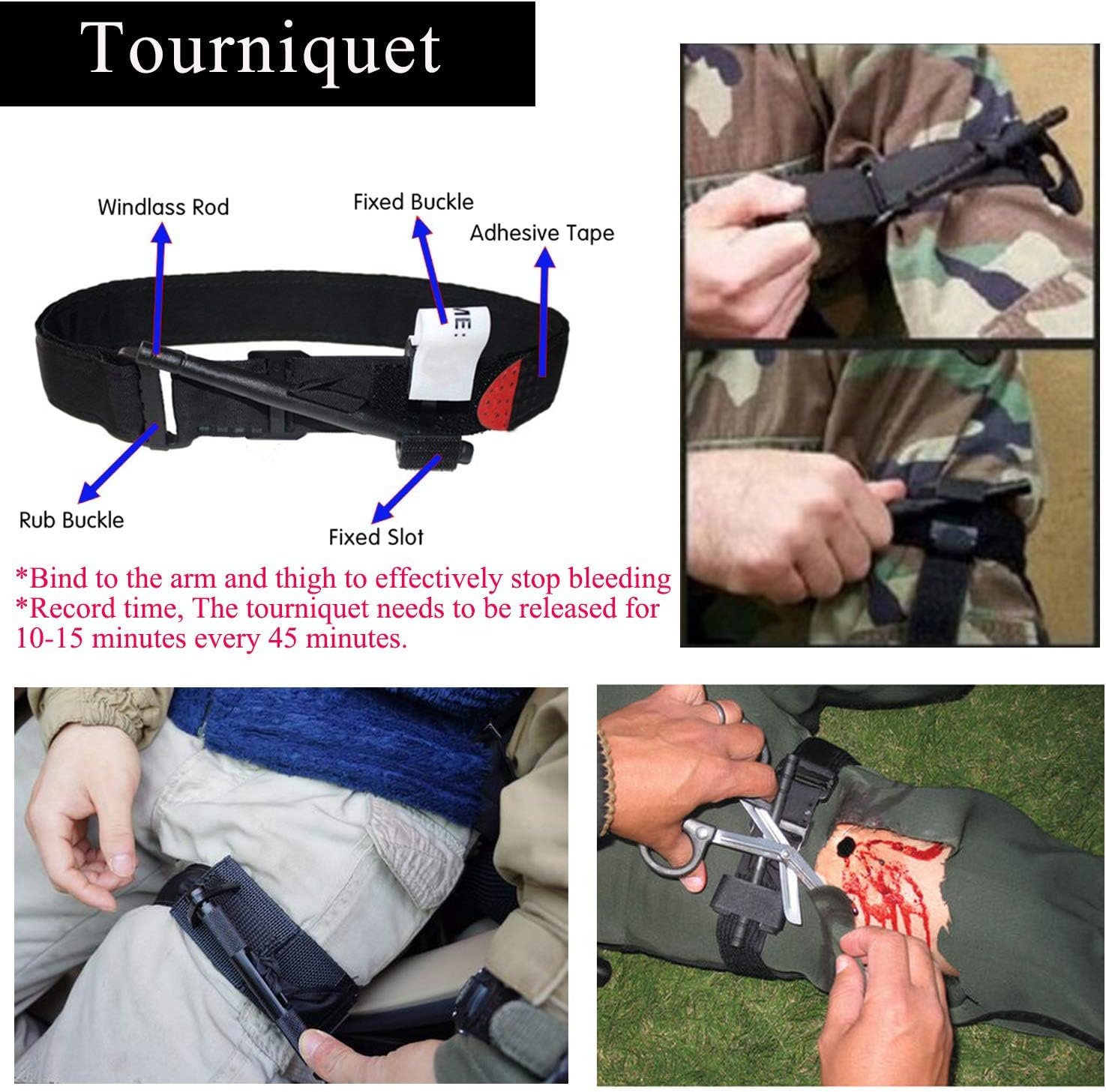 GRULLIN First Aid Kit Trauma Kit Black, MOLLE IFAK Trauma Kit Tan : Tools & Home Improvement