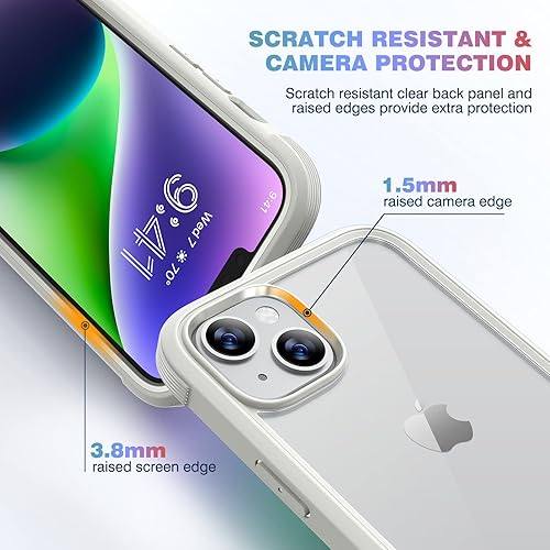 Miniatura 1077 de Diaclara - Funda diseñada para iPhone 14 Pro Max, resistente, de cuerpo completo, con protector de pantalla sensible al tacto y antiarañazos + Blanco