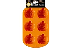 Wilton Jack-O-Lantern Silicone Mold, Non-Stick 6-Cavity Mold for Halloween Baking