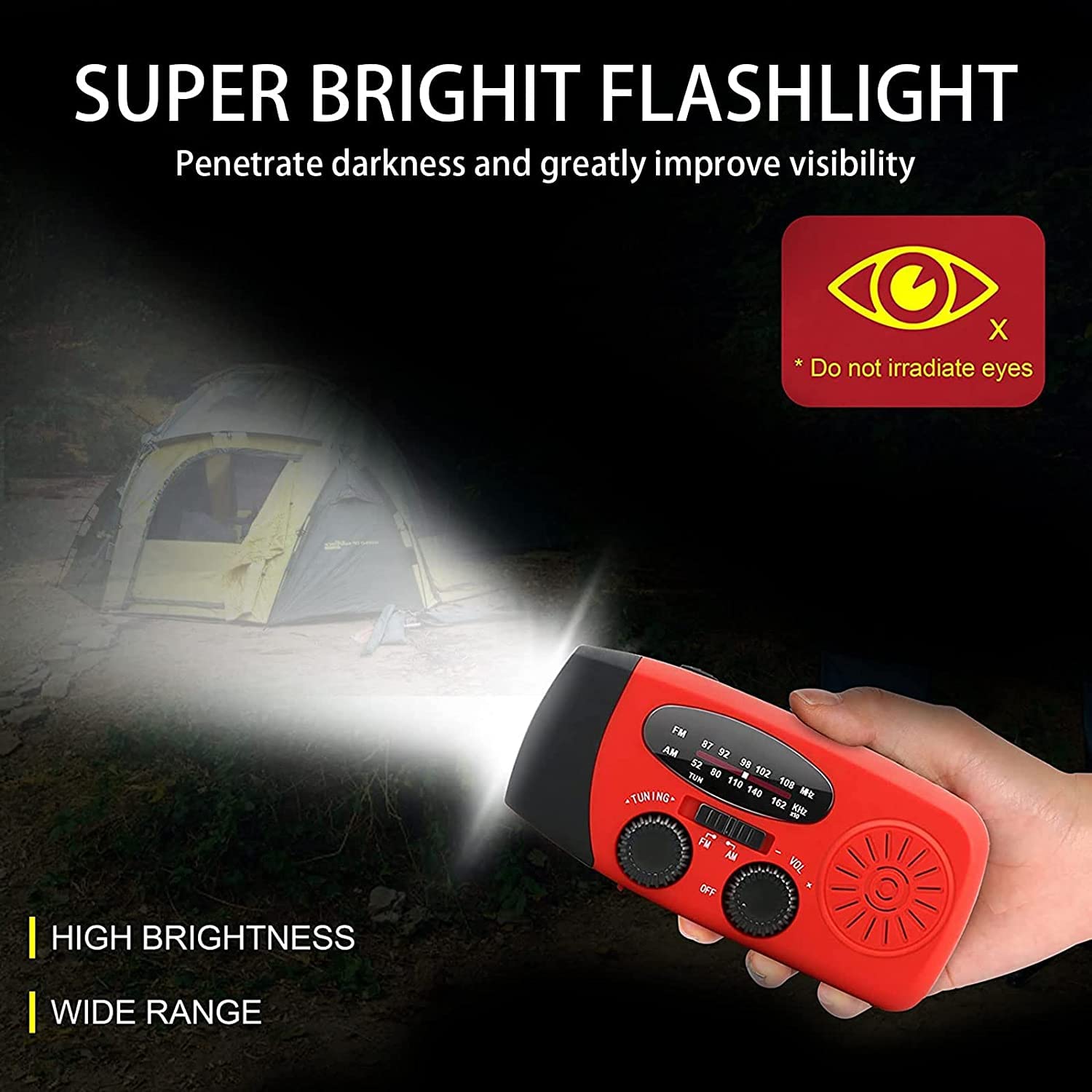 Aufzieh-Solar-Radio Mit Powerbank – 2000 MAh, LED-Licht, SOS-Alarm, AM/FM Für Notfall & Outdoor