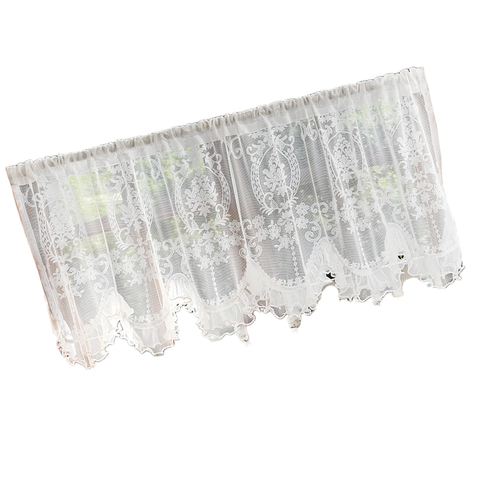 Jazuaiao Enduring Pattern Window Panel Rod Pocket Curtain Sturdy Polyester Fabric for Home Privacy Screen Polyester Home Curtains