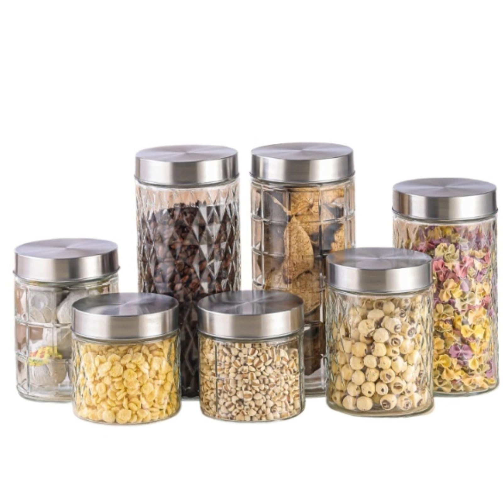 AMULONG Sweet Jars Apothecary 7 Packs Glass Jars With Lid Storage Container For Food Decor Jars for Crafting
