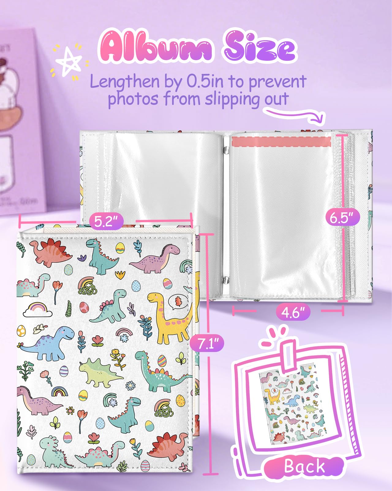 Slohif Fotoalbum für Kinder, 10 x 15 cm, Leder, kleines Baby-Erinnerungsbuch, Andenken für meine erste Familie, 100 Taschen, personalisiertes Fotobuch für Jungen, Mädchen, Kleinkinder, Reisen,