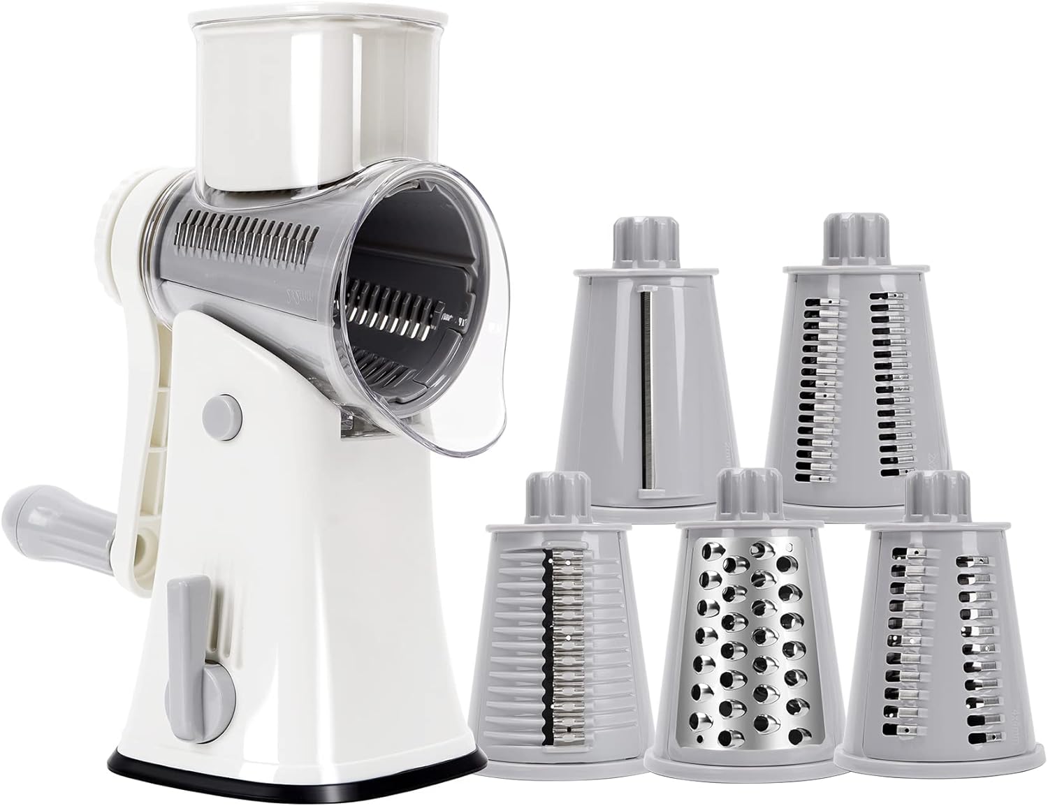 SAVORLIVING Rotary Grater for Kitchen, 5 in 1 Rotary Cheese Grater