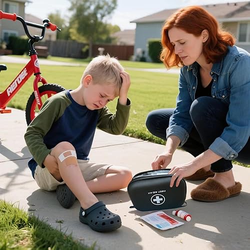 Miniatura 6 de Kit de primeros auxilios de 196 piezas de carcasa dura impermeable Eva Kit de supervivencia portátil para el hogar, camping, automóviles,