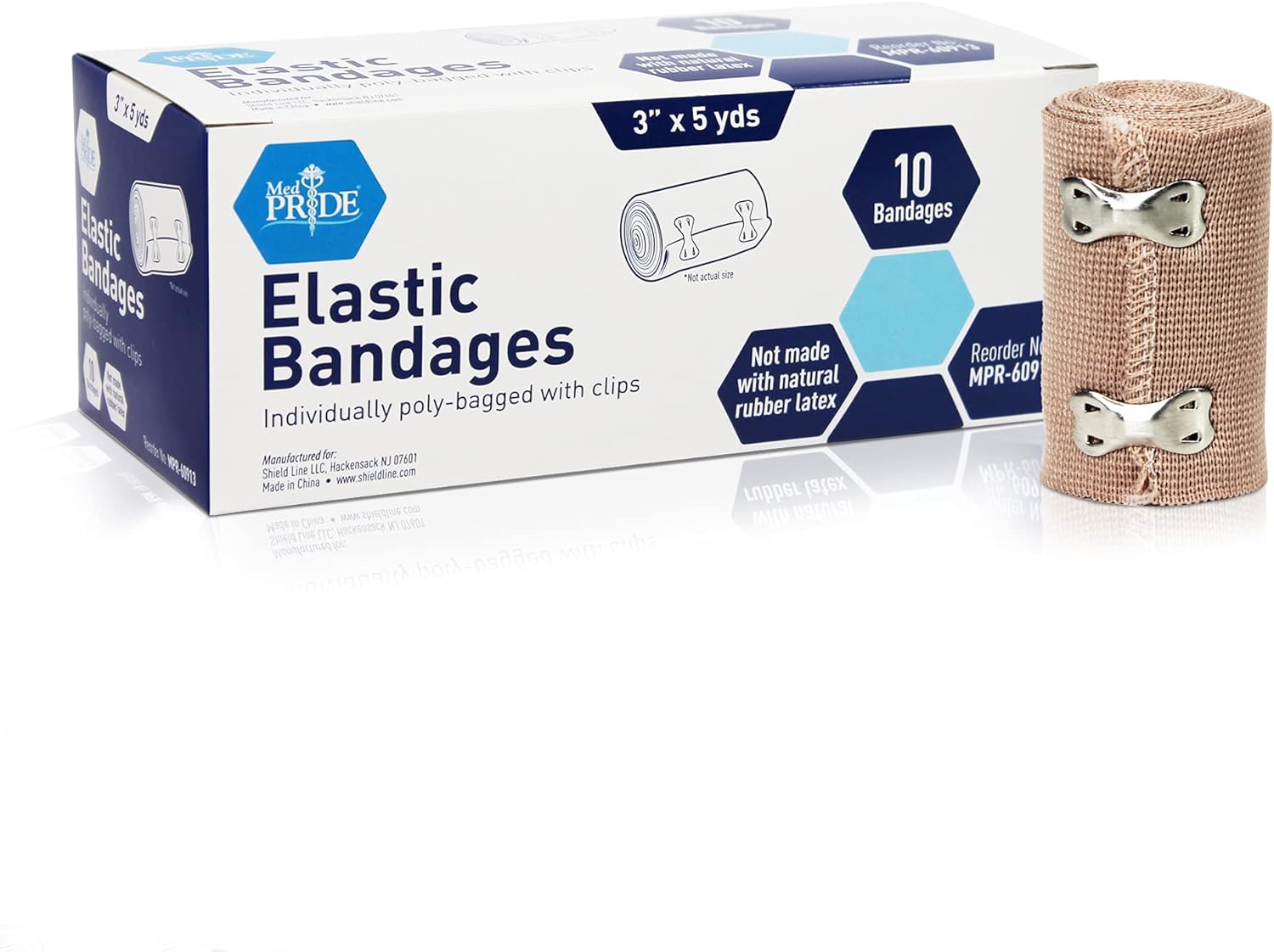 Medpride Premium Elastic Bandage Wraps With Clips [Pack of