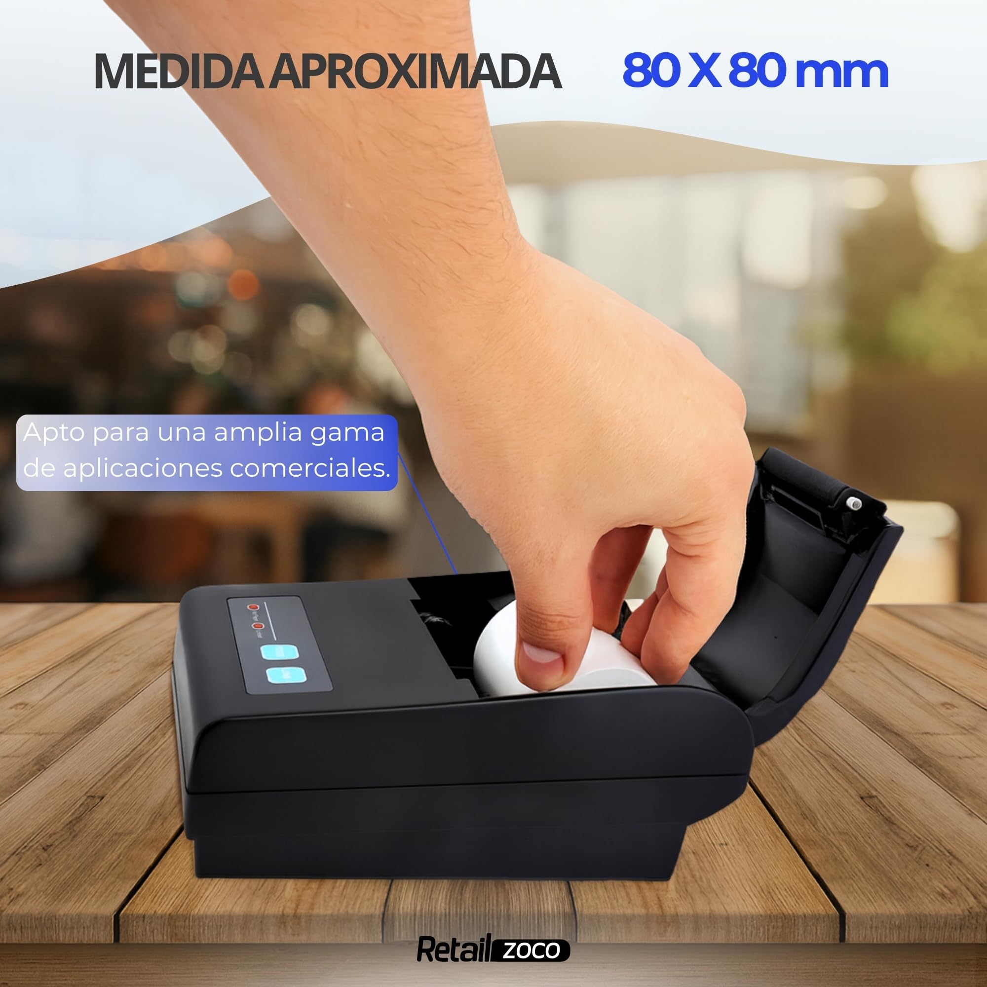 Rollos de papel térmico, Papel Impresora Térmica, Rollo de Recibo Térmico, Apto para Impresora EPOS, Terminal POS, Datafono, Caja Registradora, Báscula, Tamaño 80x80 mm, Pack de 32 rollos