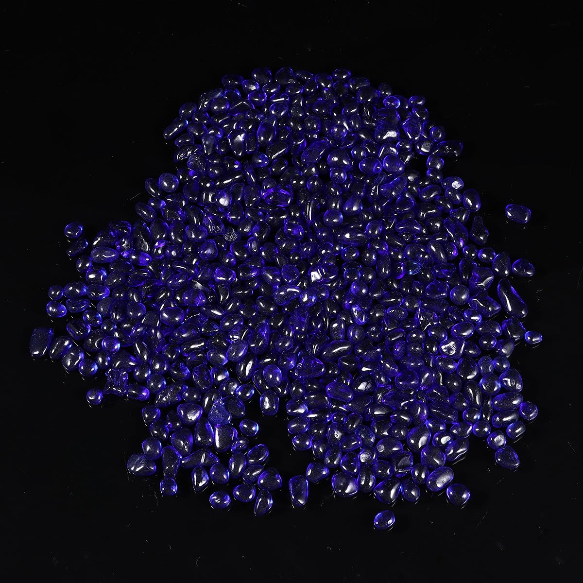 Ghiaia Vetro Colorata per Acquario, Decorazione Cristallo Blu 500g
