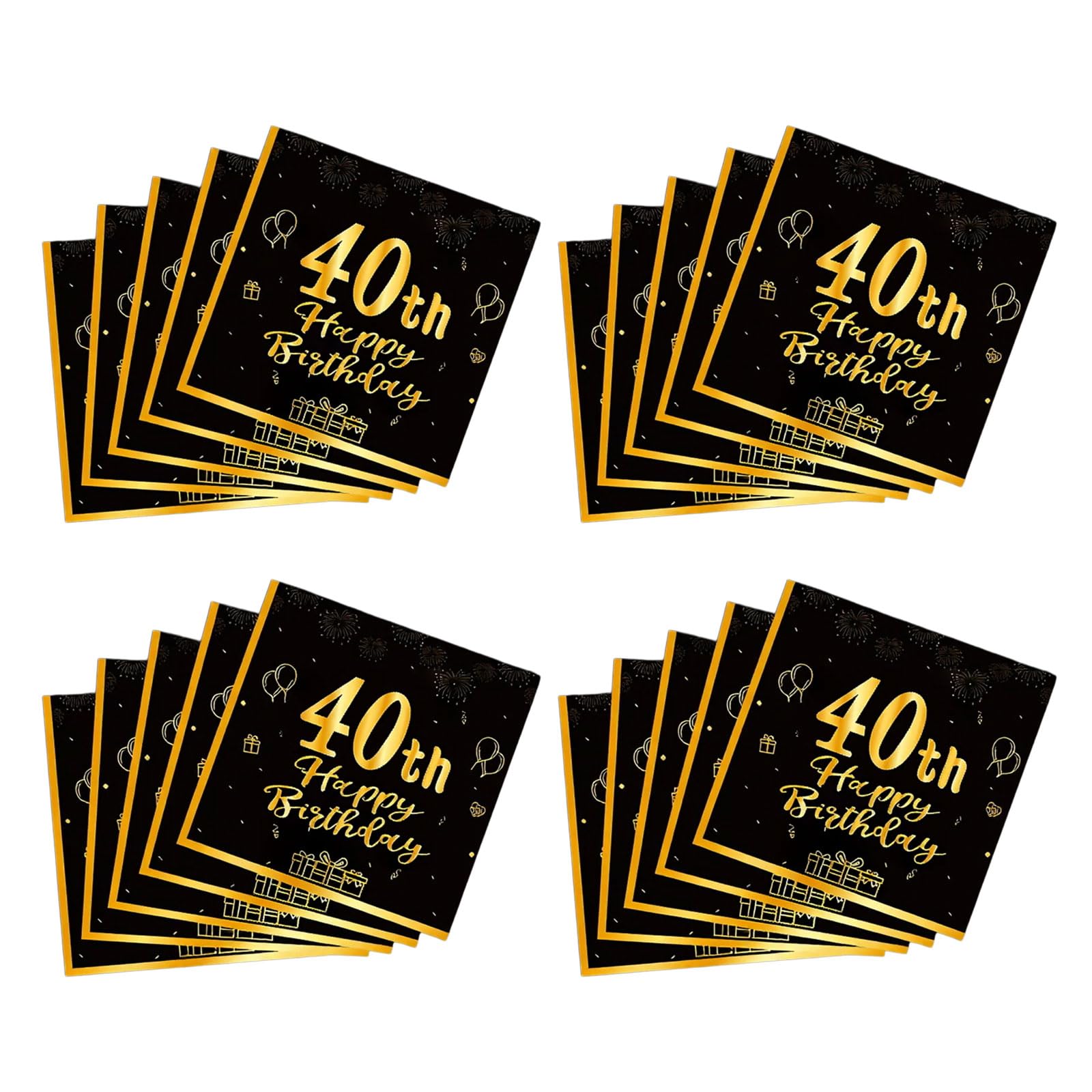 Yhplxyuus Sturdy Black Gold Number Themed Party Accessories Including Napkins and Table Decors Celebration Accessories Baby Birthday Party Essential