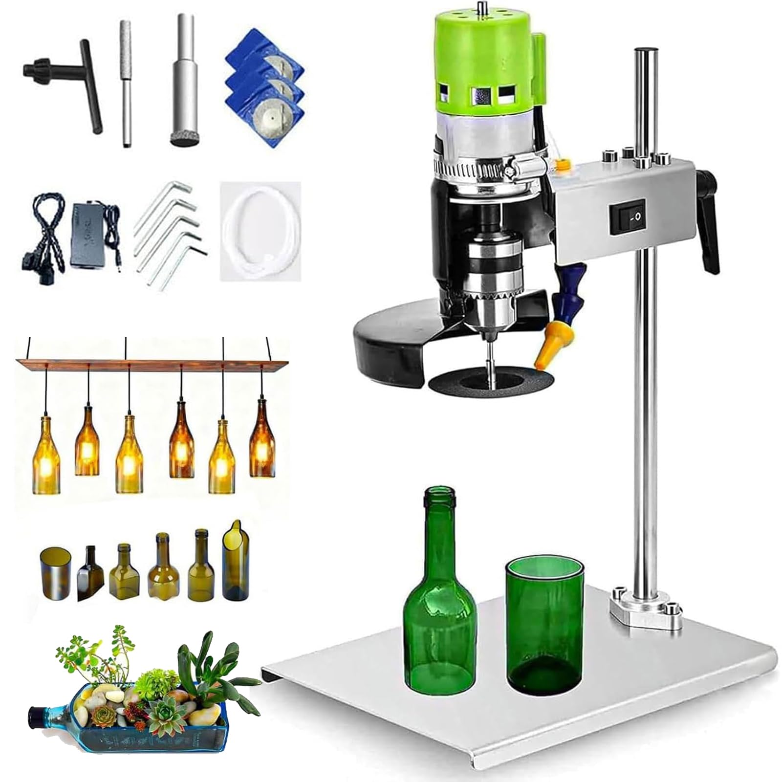 Coupe-bouteille électrique en verre avec 3 lames pour bouteille de vin DIY
