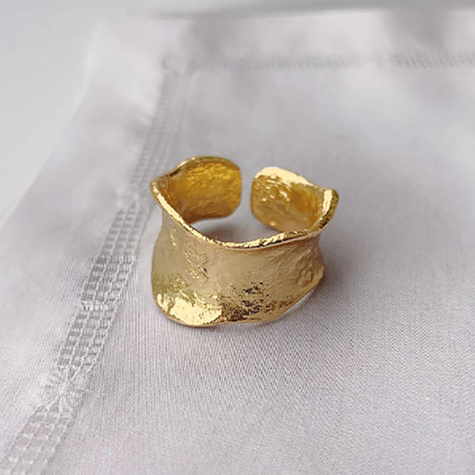 Trendige Vergoldete Legierung Geometrische Chunky Ringe Set für Damen Hochzeit