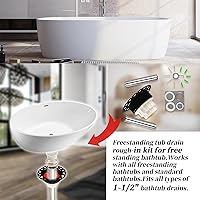 Vista 2 de ITD35 Kit de drenaje de bañera independiente compatible con bañeras independientes y bañeras estándar. Se adapta a todos los tipos de desagües