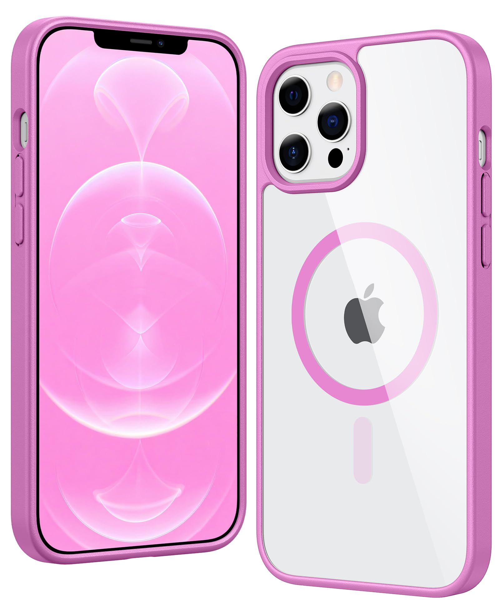 FNTCASE for iPhone 12 Pro-Max Case Compatible with Magsafe Clear Phonecase | Anti Tellowing, Military Grade Drop Protection, Slim Magnetic Phone Cases, Shockproof Bumper, Transparent Cell Cover