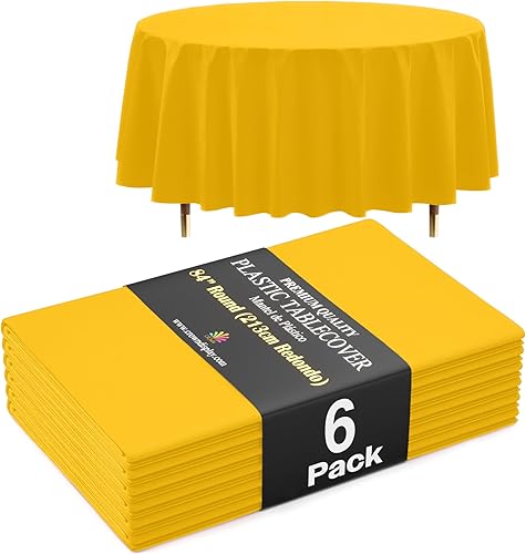Miniatura 62 de Exquisite Mantel Redondo Premium Azul Claro 66% Más Grueso 0.5 Mil Paquete de 12 Manteles de Mesa de Plástico Desechables de 84 Pulgadas Mantel Azul