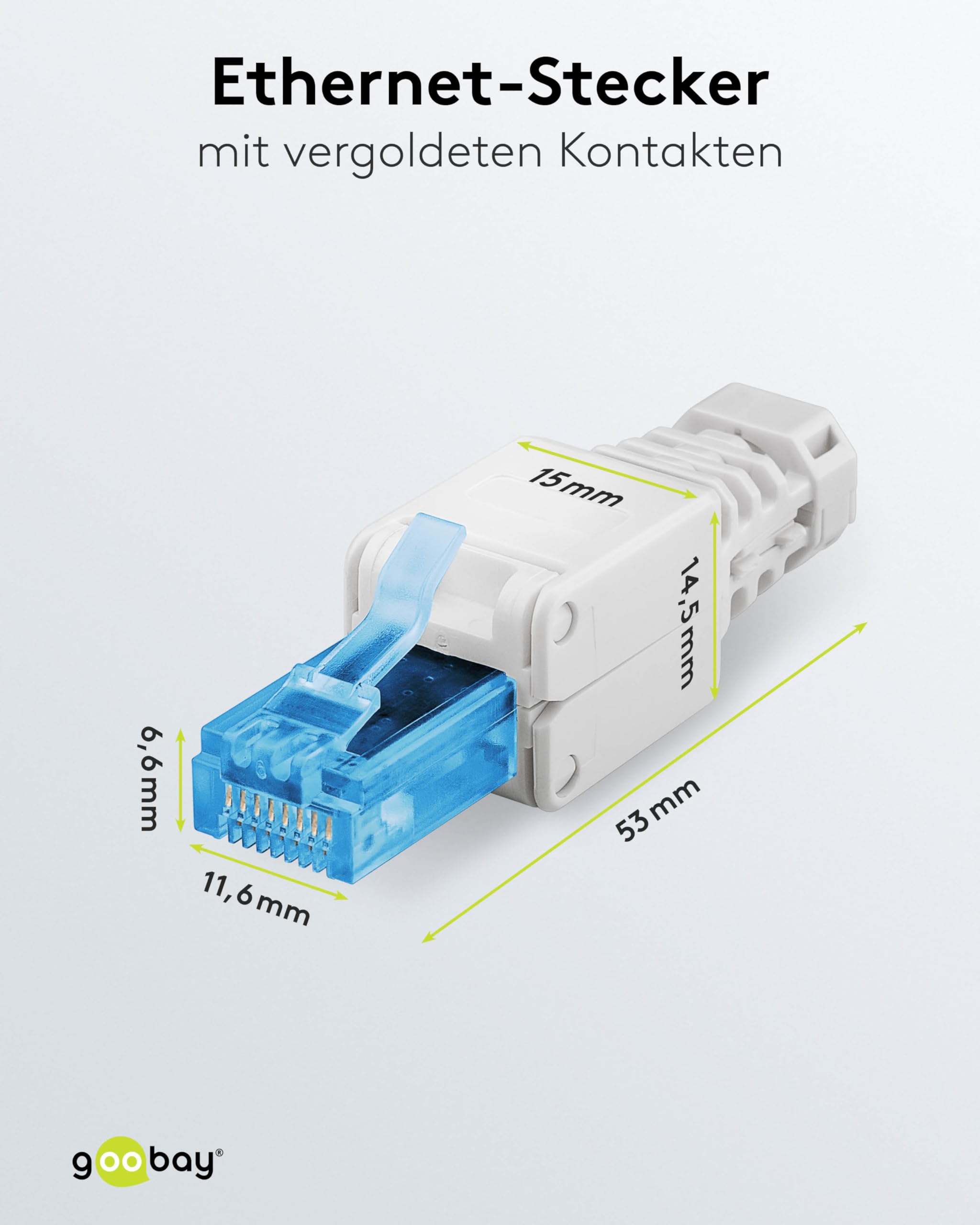 Goobay 59227, Beznarzędziowa Wtyczka RJ45, Biały