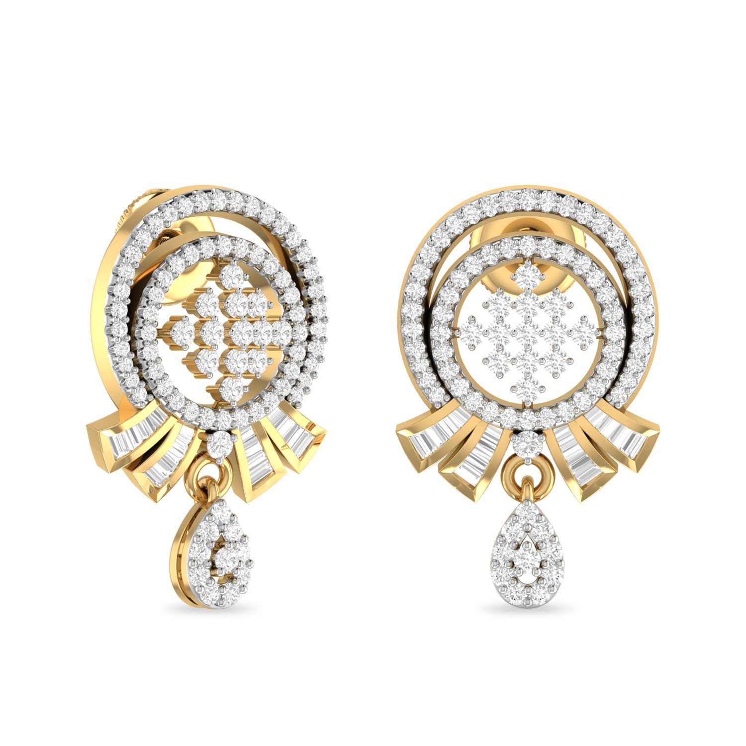 PC Jeweller The Boas 18k (750) Yellow Gold and Diamond Earrings for Her