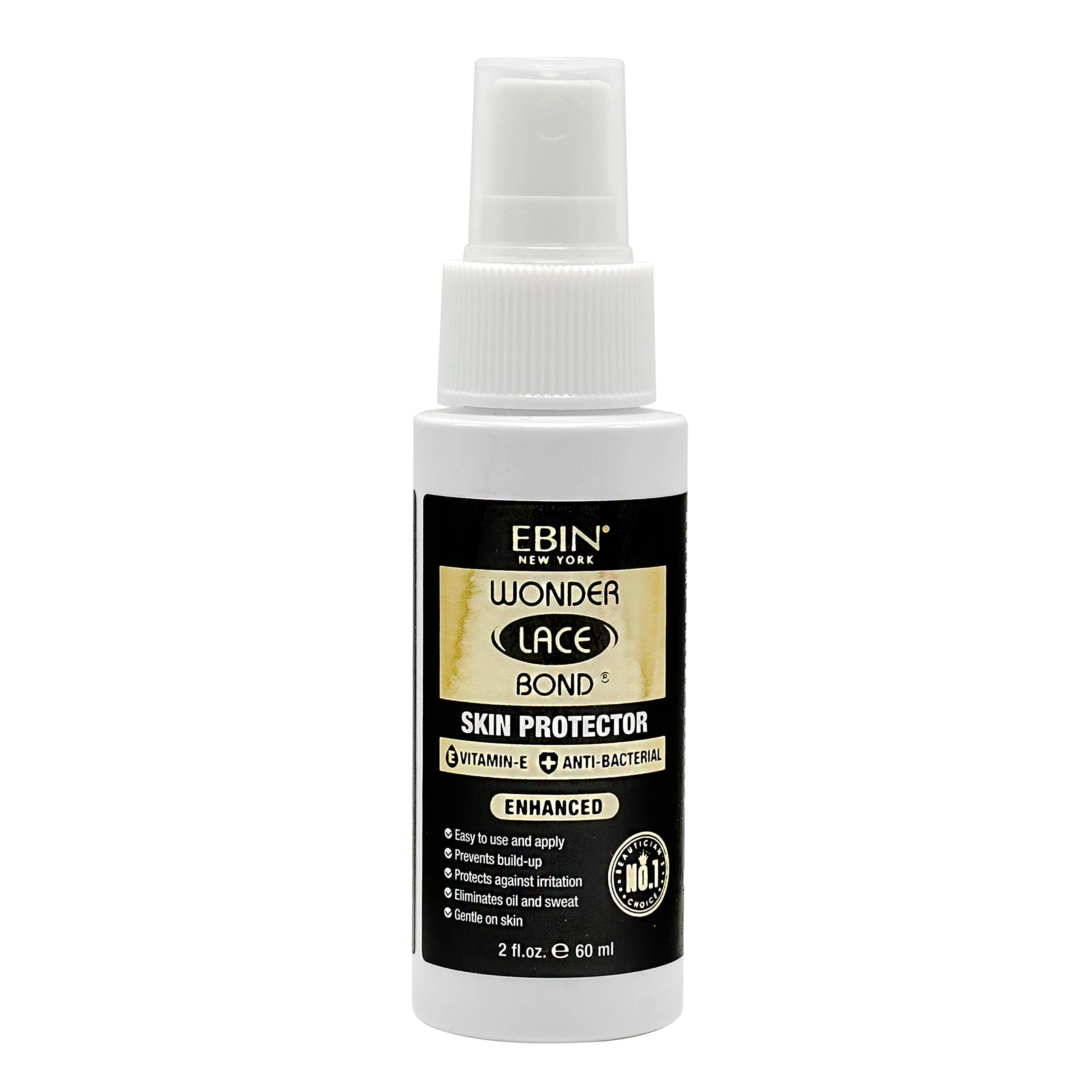 EBIN NEW YORK Wonder Lace Bond Skin Protector Enhanced | Scalp Barrier and Wig Adhesive Primer Spray | Improves Hold and Prevents Build-Up | Quick-Dry Vegan Formula | 2 Fl Oz
