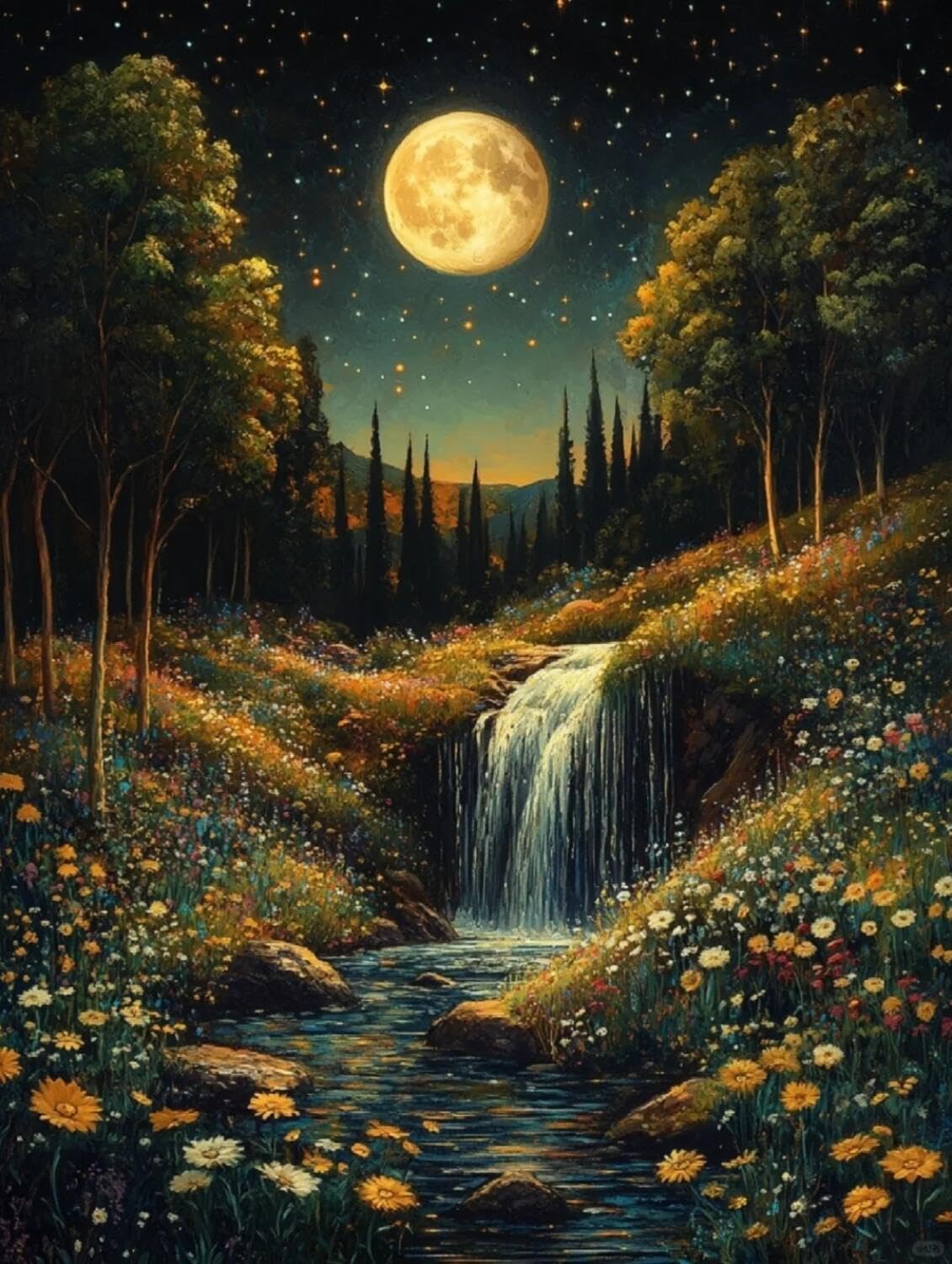 Rqwybcaxn Bead Embroidery Kits Fantasy Forest 40x50cm