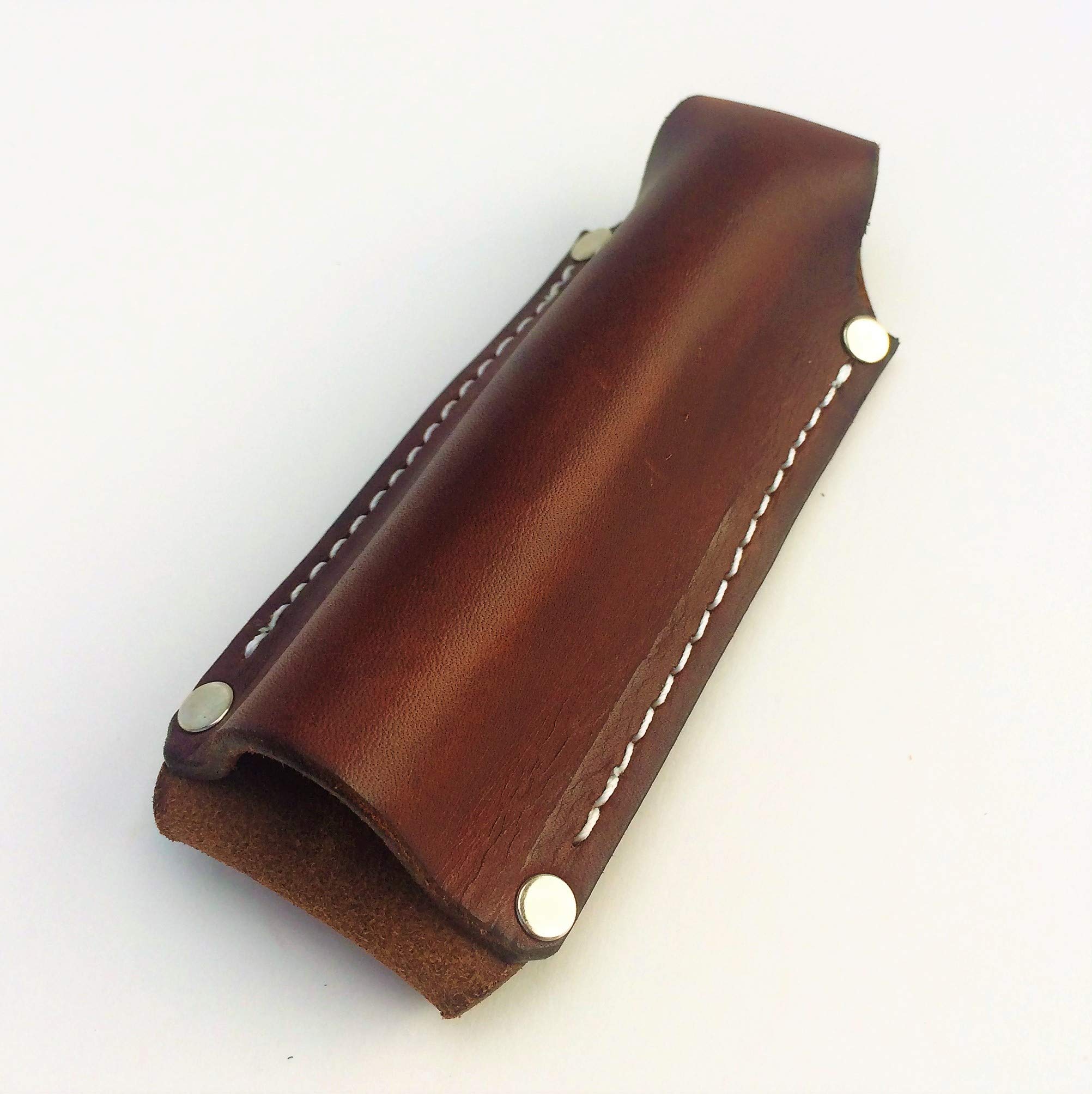 Sacoche de ceinture zippée, Aspect cuir + mousqueton - Marron - Français